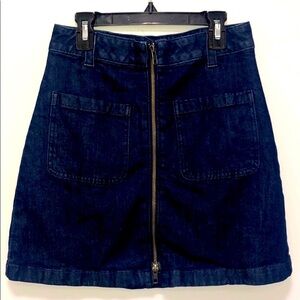 MADEWELL zip front detail denim skirt